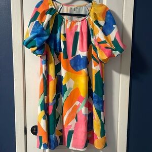 Jodifl Denim Blue Abstract Dress NWOT